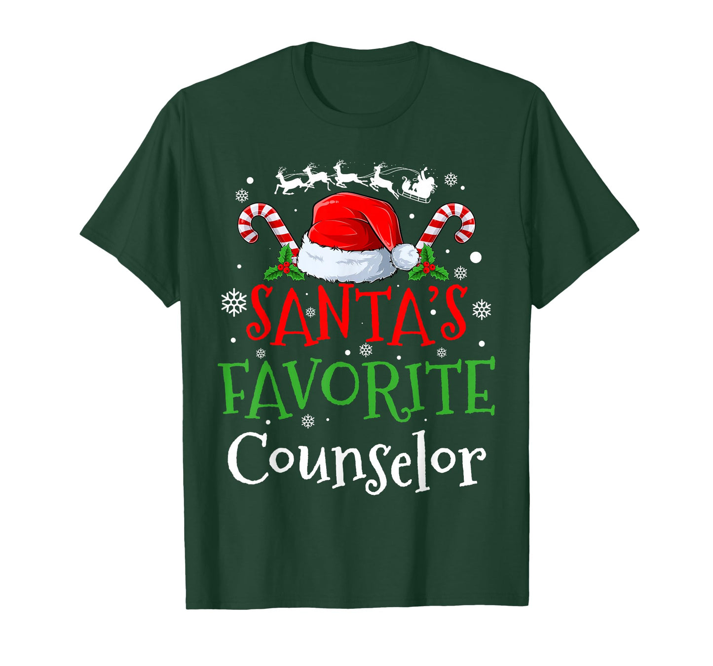 Santa's Favorite Counselor Christmas Party T-Shirt