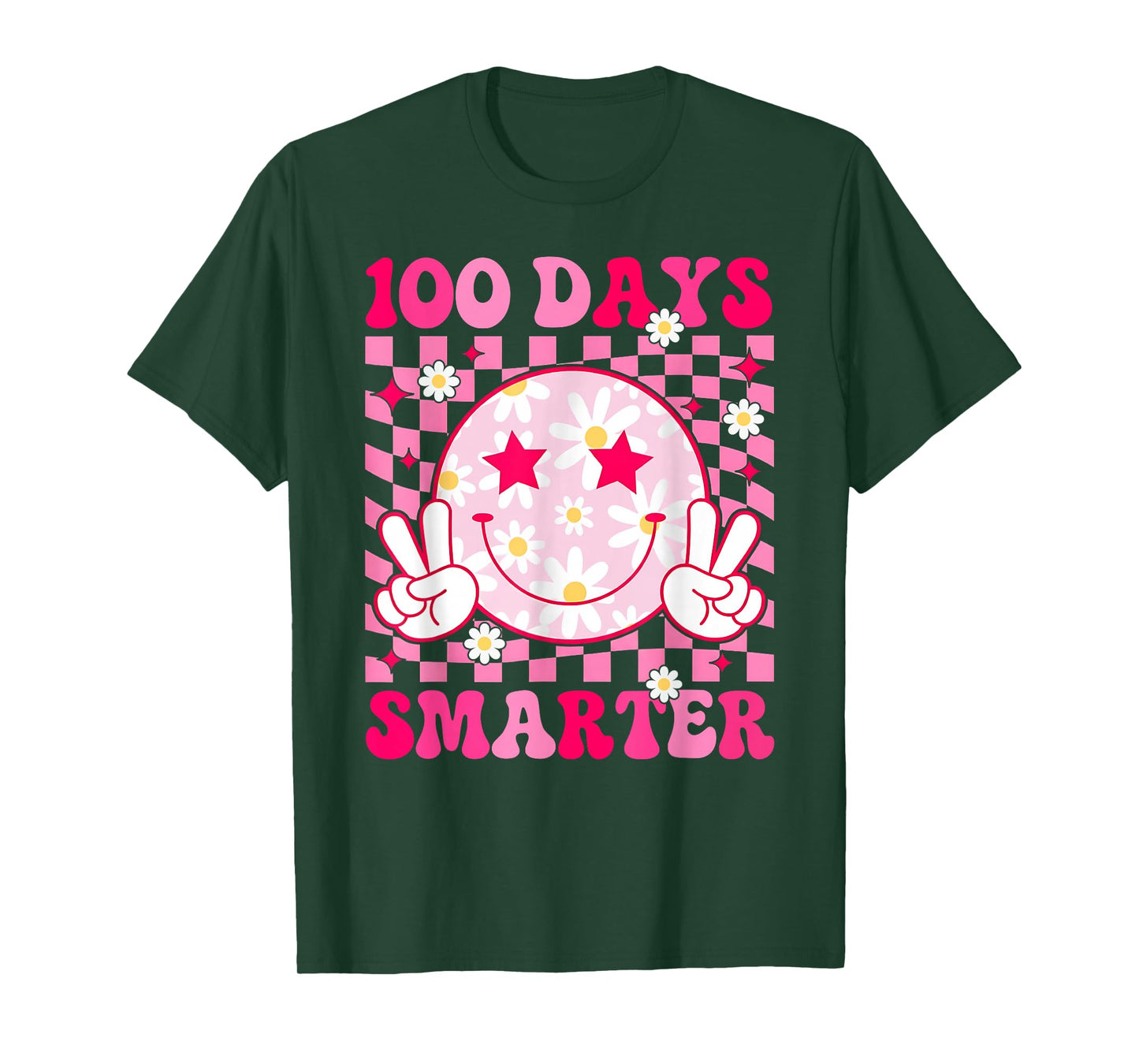 100 Days Smarter 100th Day of School Smile Face Teacher Kids T-Shirt