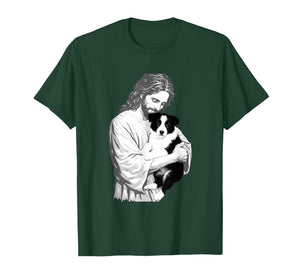 Funny Jesus Border Collie Dog Christian Faith Graphic T-Shirt