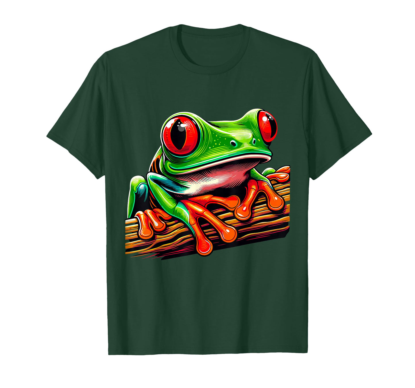 Green Body Tree Frog Red Eyed Tree Frog Rainforest Amphibian T-Shirt