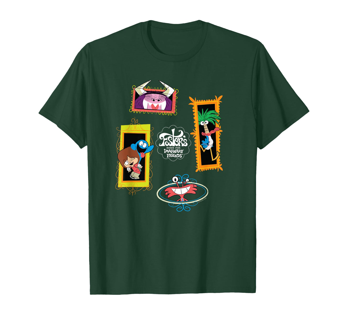 Fancy Framed Character Collage Funny Cartoon T-Shirt