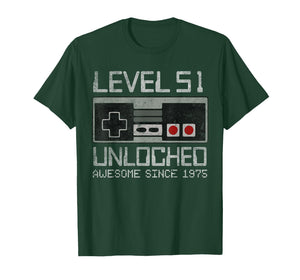 Level 51 Unlocked 51st Birthday 51 Year Old Video Gamer Men T-Shirt