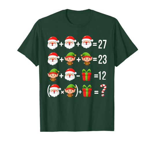 Funny 67 Meme Christmas Math Teacher Santa Six Seven Puzzle T-Shirt