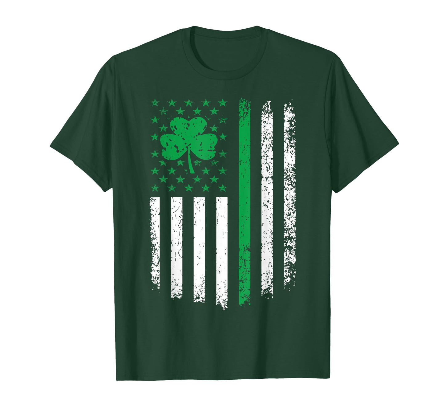US American Flag with Shamrocks for St Patricks Day T-Shirt