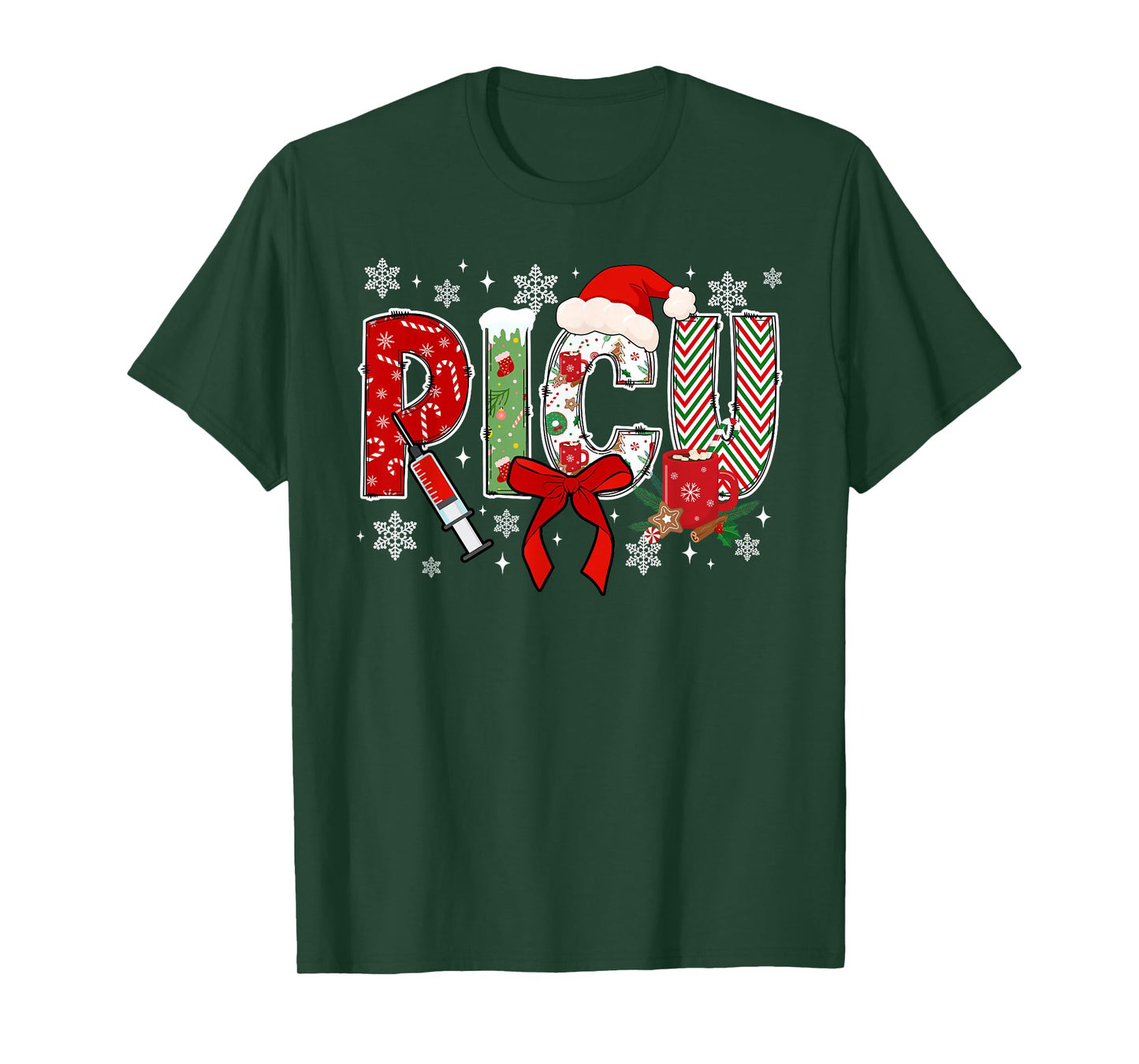 PICU Pediatric Intensive Care Unit Christmas PICU Nurse Xmas T-Shirt