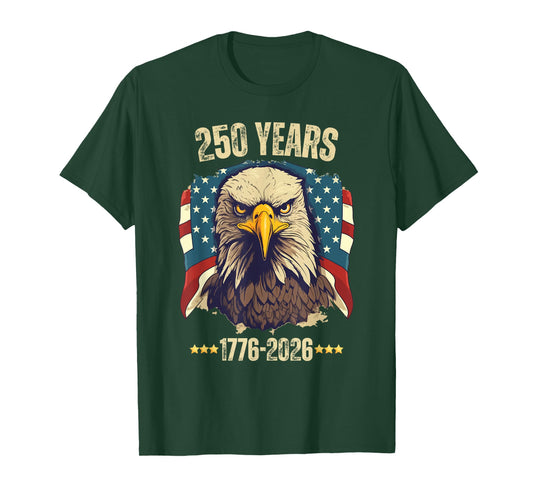 Vintage 250 Years 4th of July Liberty Eagle American Patriot T-Shirt