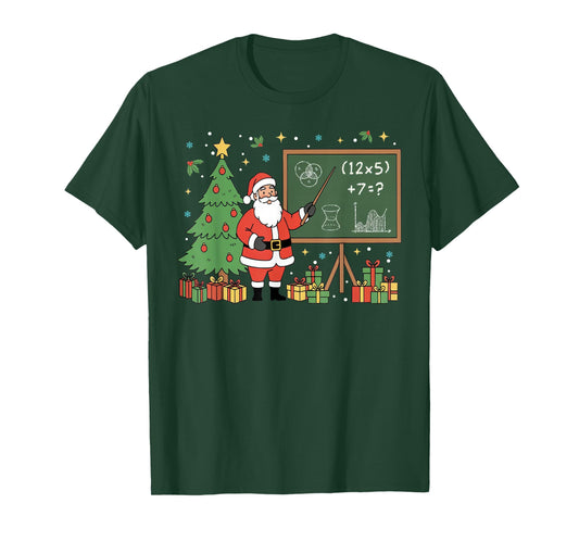 67 Teacher Santa Christmas Six Seven Meme Math Teacher Xmas T-Shirt