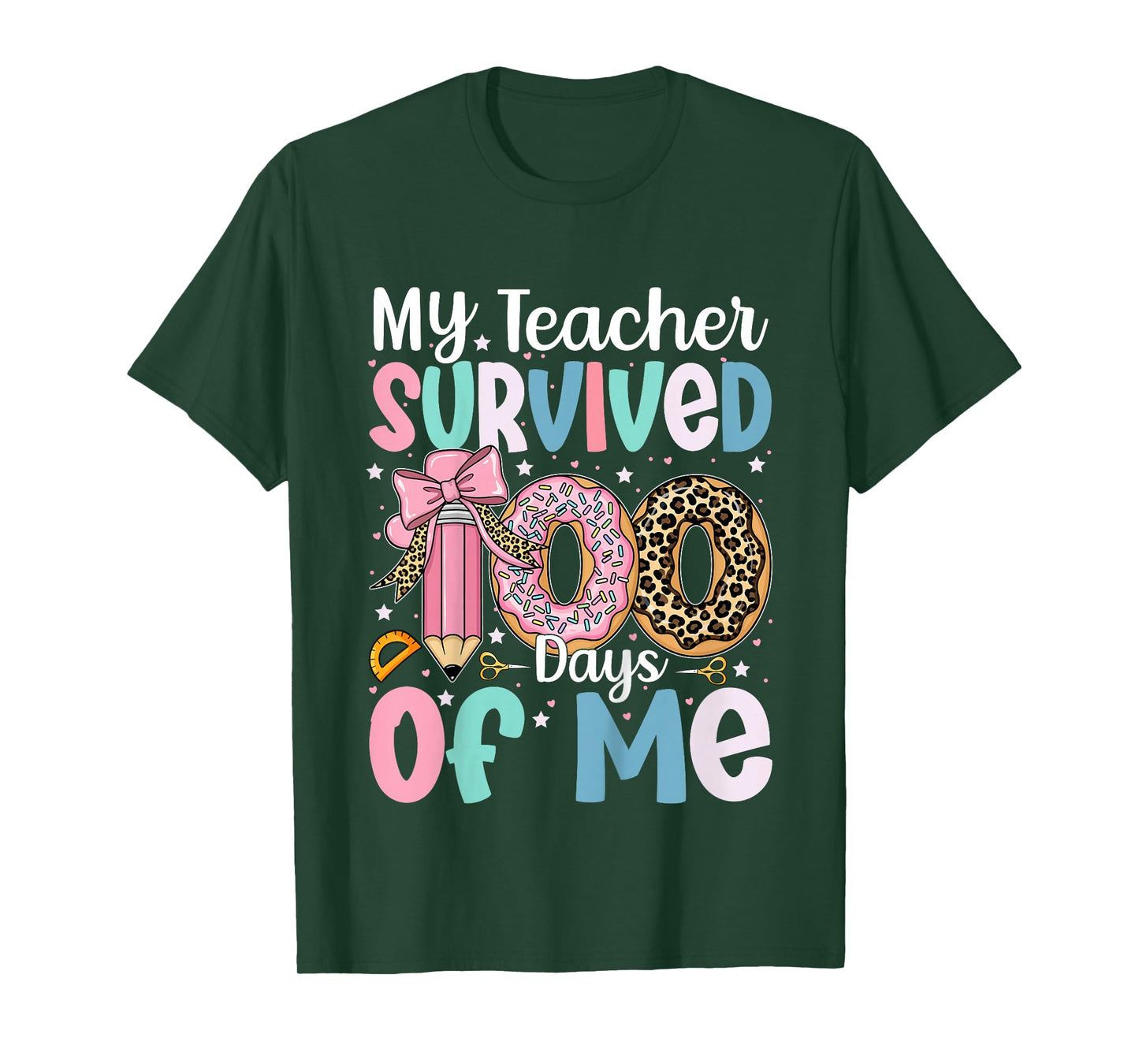 My Teacher Survived 100 Days of Me 100th Day of School Girls T-Shirt