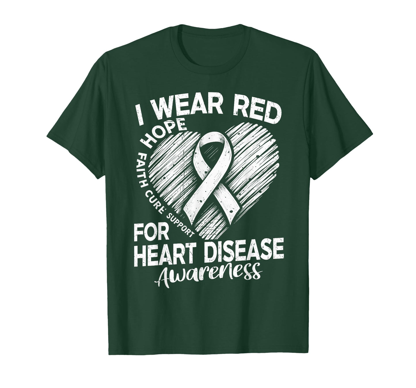I Wear Red for Heart Disease Awareness CHD Heart Health T-Shirt