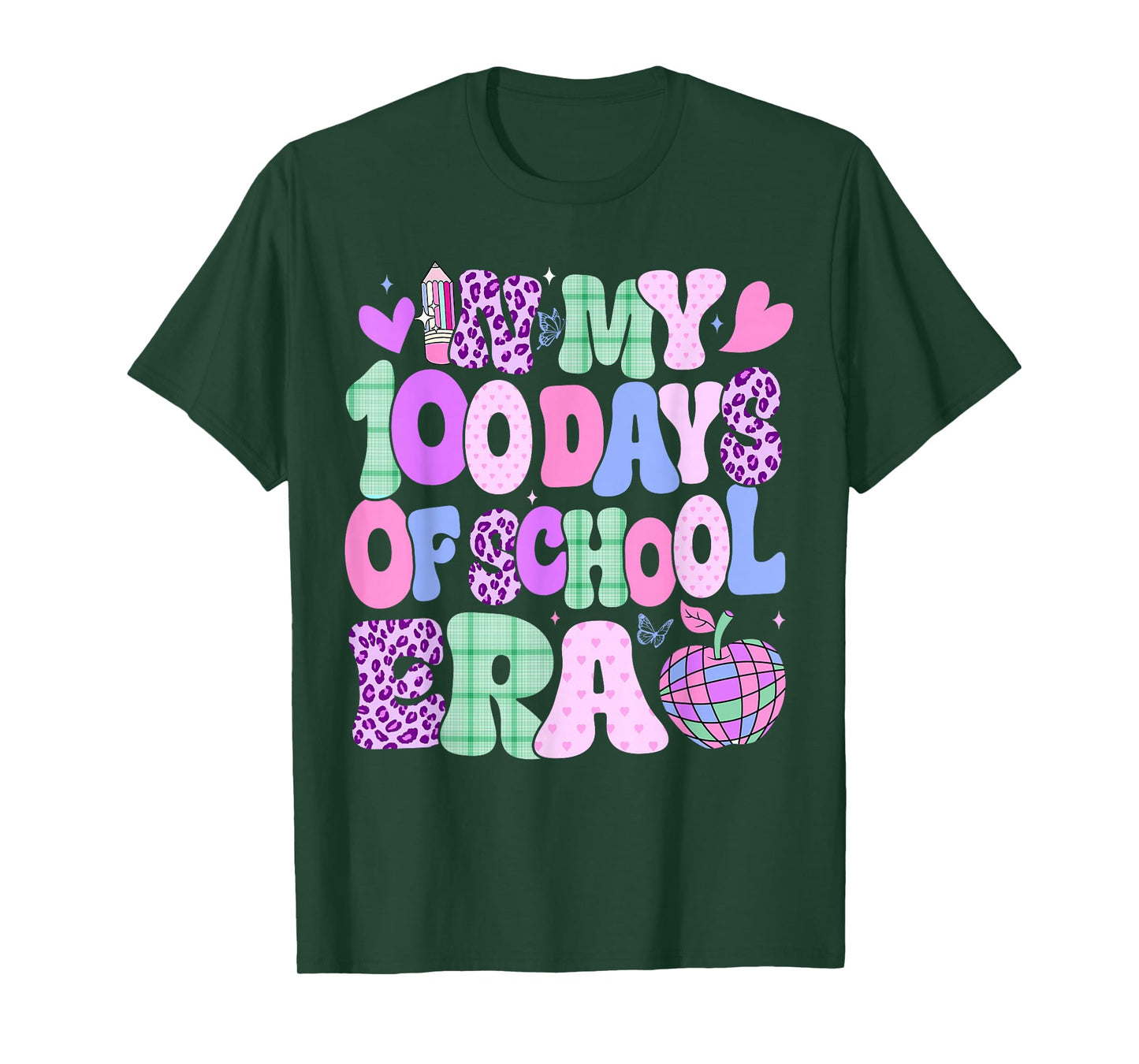 in My 100 Days of School Era Groovy 100th Day of School 2025 T-Shirt