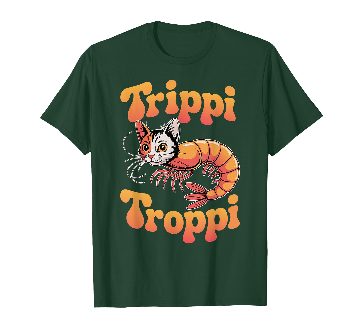 Trippi Troppi Shrimp Cat Italian Brainrot Retro 70s Meme T-Shirt