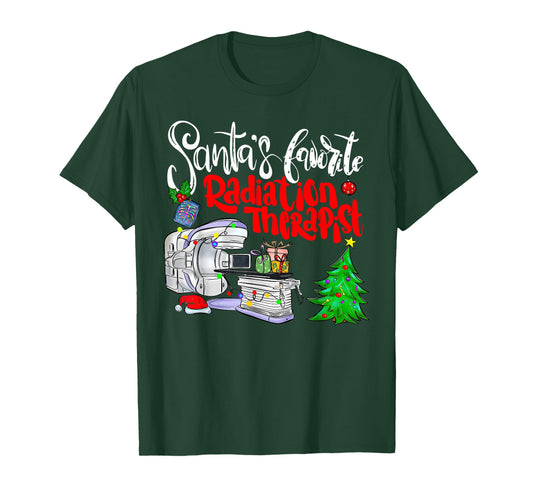 Santa’s Favorite Radiation Therapist Radiology Christmas ONC T-Shirt
