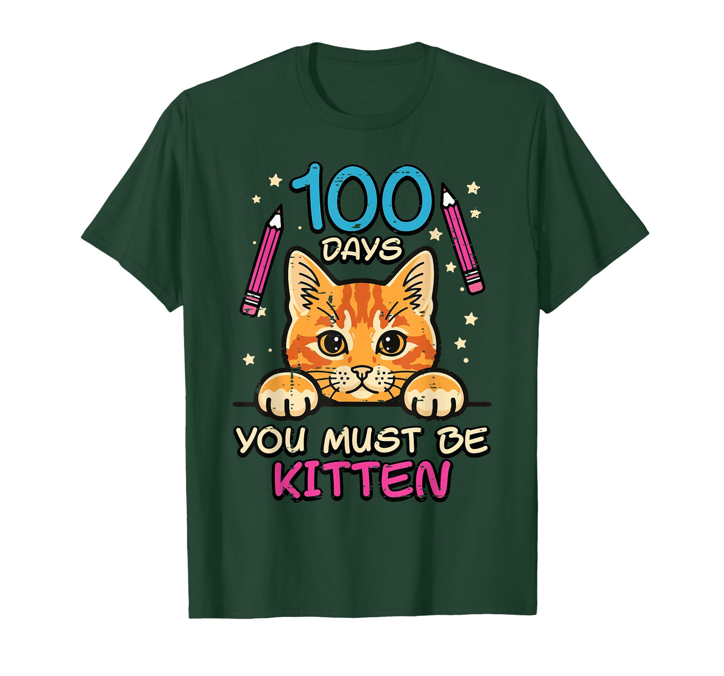 100 Days of School Cat You Must Be Kitten 100th Day Kids T-Shirt
