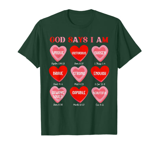 God Say I Am Heart Conversation Christian Bible Verse Jesus T-Shirt