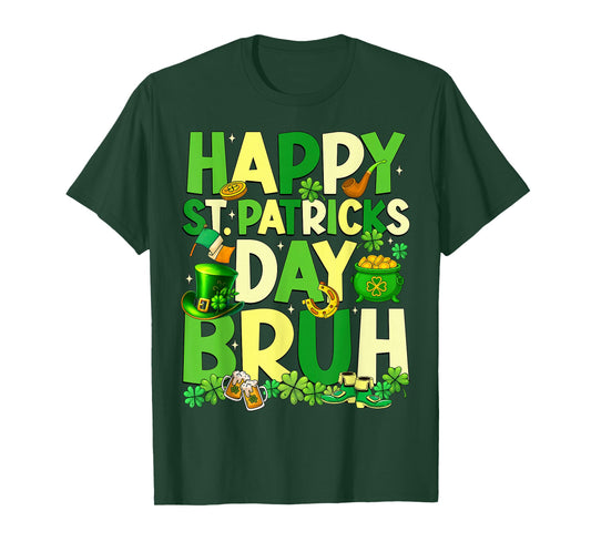 Happy St Patricks Day Bruh Saint Patrick's Day Boys Kids T-Shirt