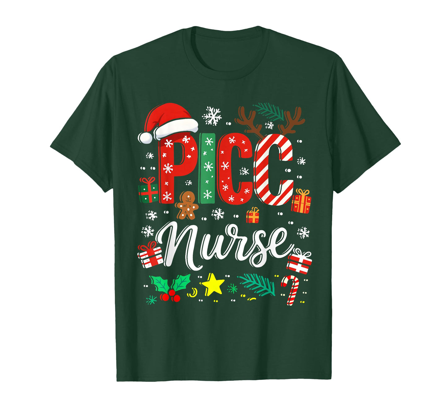 PICC Nurse Christmas Nursing Practitioner Funny Crew Teams T-Shirt