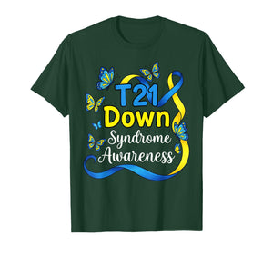 Butterfly T21 Support World Down Syndrome Awareness Women T-Shirt
