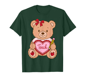 Teacher Bear Valentine Tech Valentines Day Girl Boy Teen Kid T-Shirt