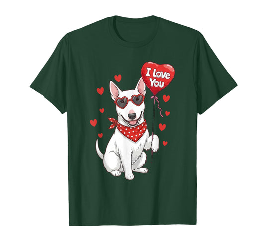 Bull Terrier Valentine Heart I Love You Dog Lovers T-Shirt