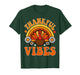 Thankful Vibes Autumn Retro Turkey Thanksgiving Rainbow T-Shirt