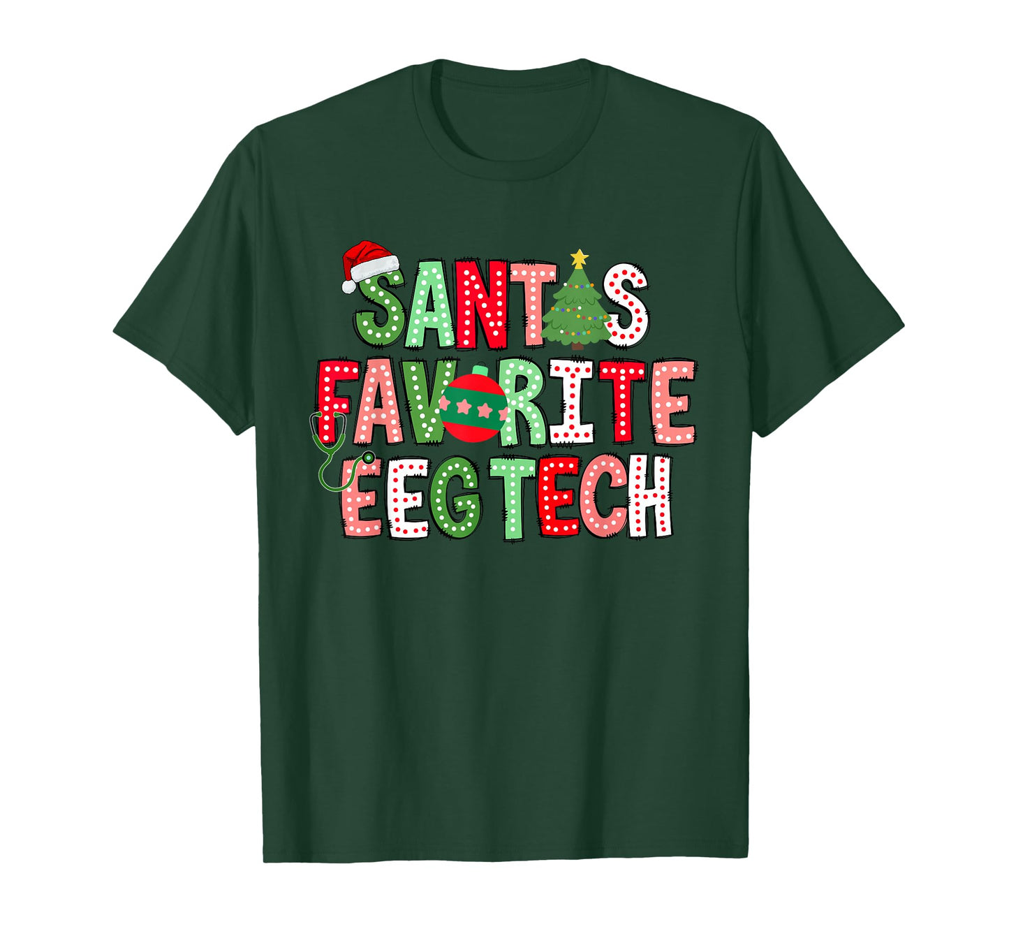 Santa Favorite EEG Tech Christmas Electroencephalography T-Shirt