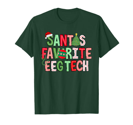 Santa Favorite EEG Tech Christmas Electroencephalography T-Shirt