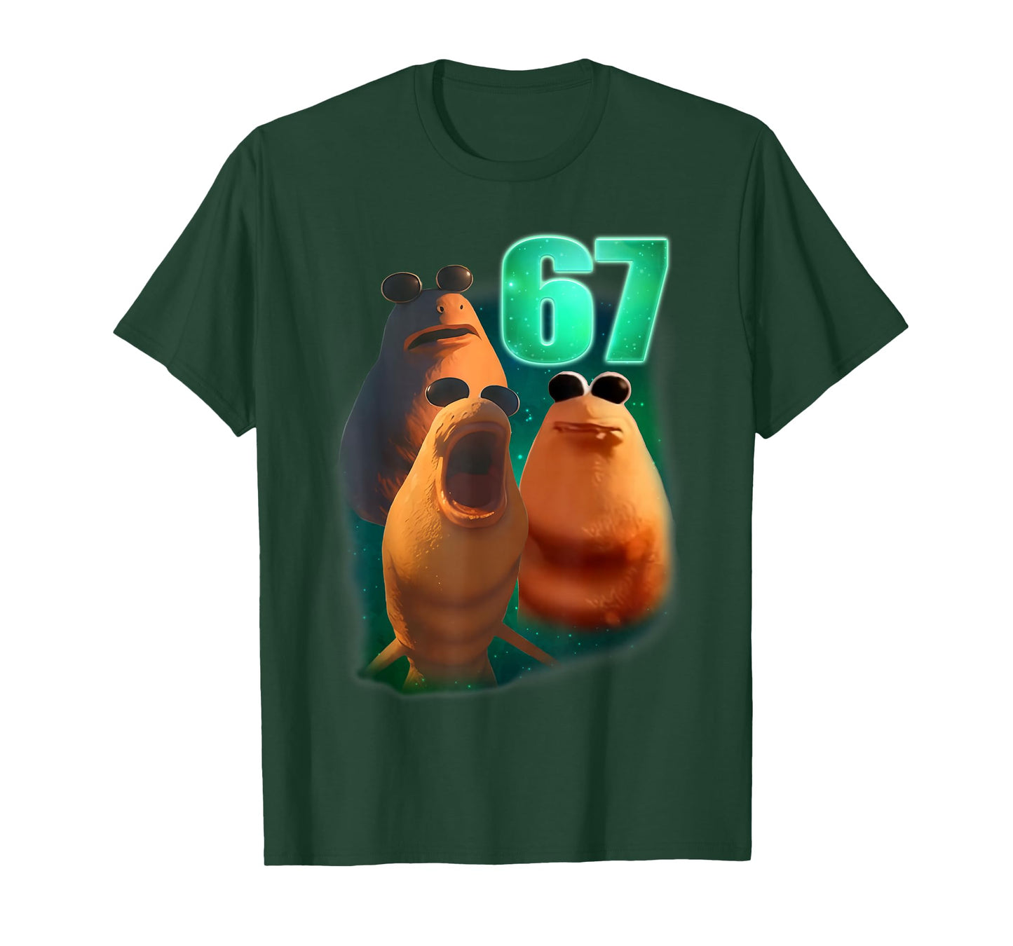 67 Meme Marcus The Worm Howling at The Moon 67 6 7 Brainrot T-Shirt