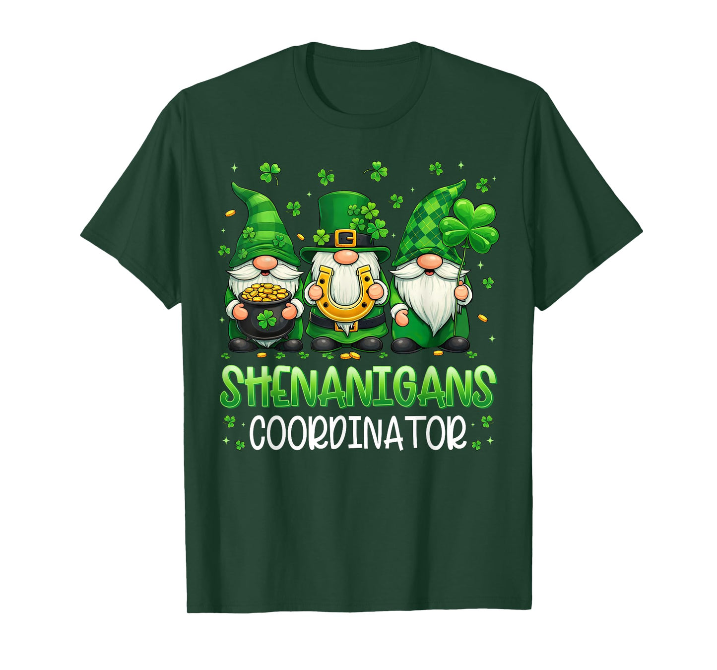 St Patricks Day Shirts Men Women Kids Shamrock Cute Gnomes T-Shirt