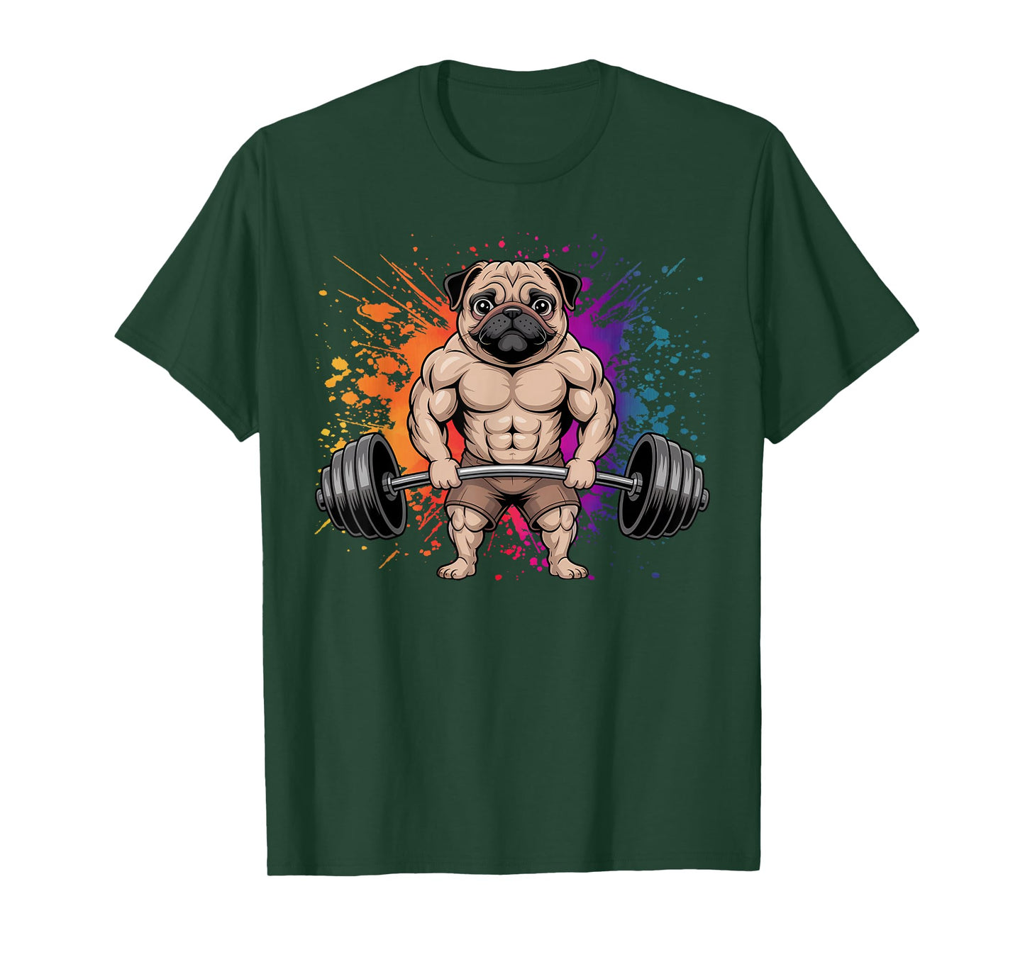 Weightlifting Pug Deadlifting Powerlifting Workout Gym T-Shirt