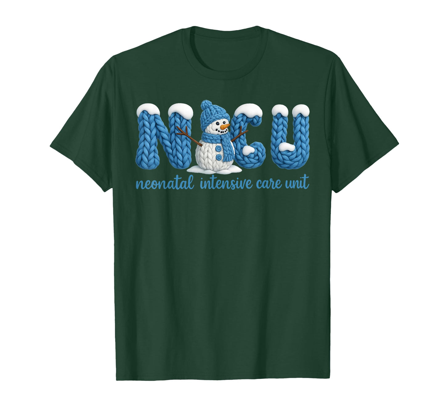 NICU Nurse Snowman Christmas Neonatal Intensive Care Nursing T-Shirt