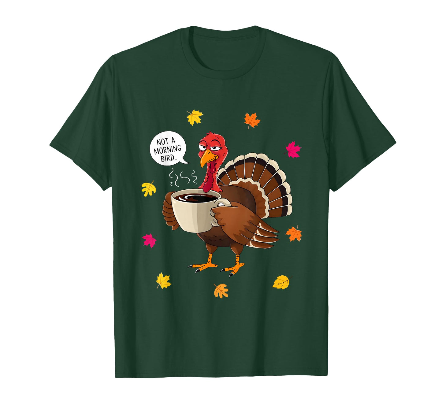 Turkey Drinking Coffee Thanksgiving Bow Womens Turkey Day T-Shirt