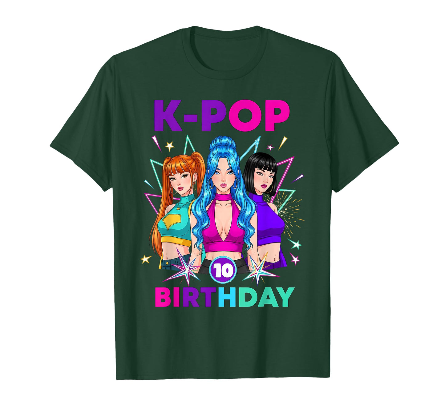10 Years Old Birthday K Pop Kids 10th Birthday Girls K-pop T-Shirt