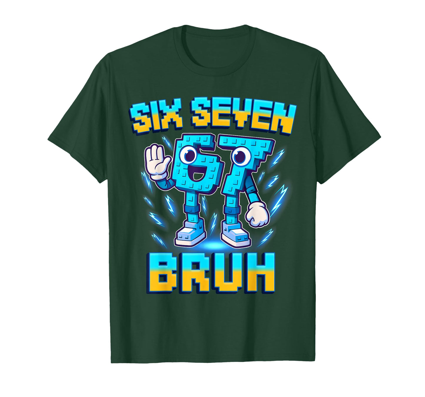 Six Seven Bruh Italian Brainrot Funny 67 Kids Gaming Meme T-Shirt