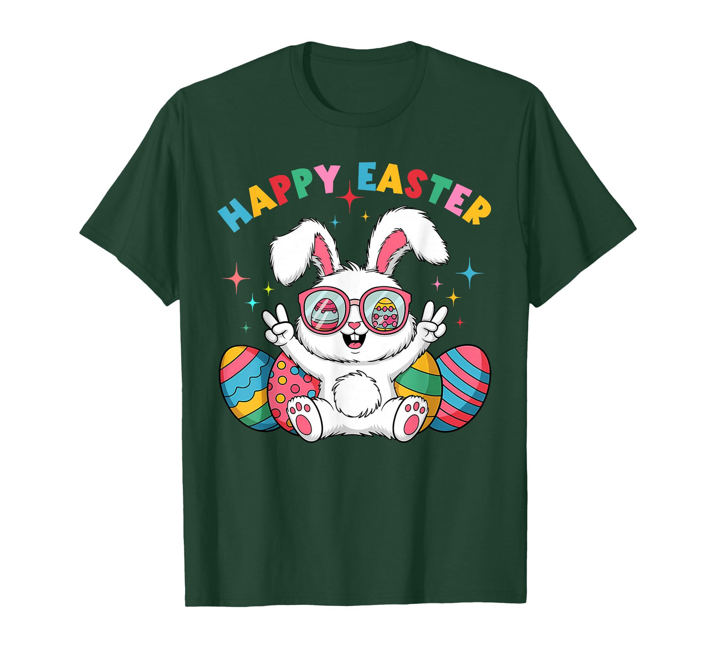 Kids Easter Cute Bunny Egg Happy Easter Day Kids Girls Boys T-Shirt