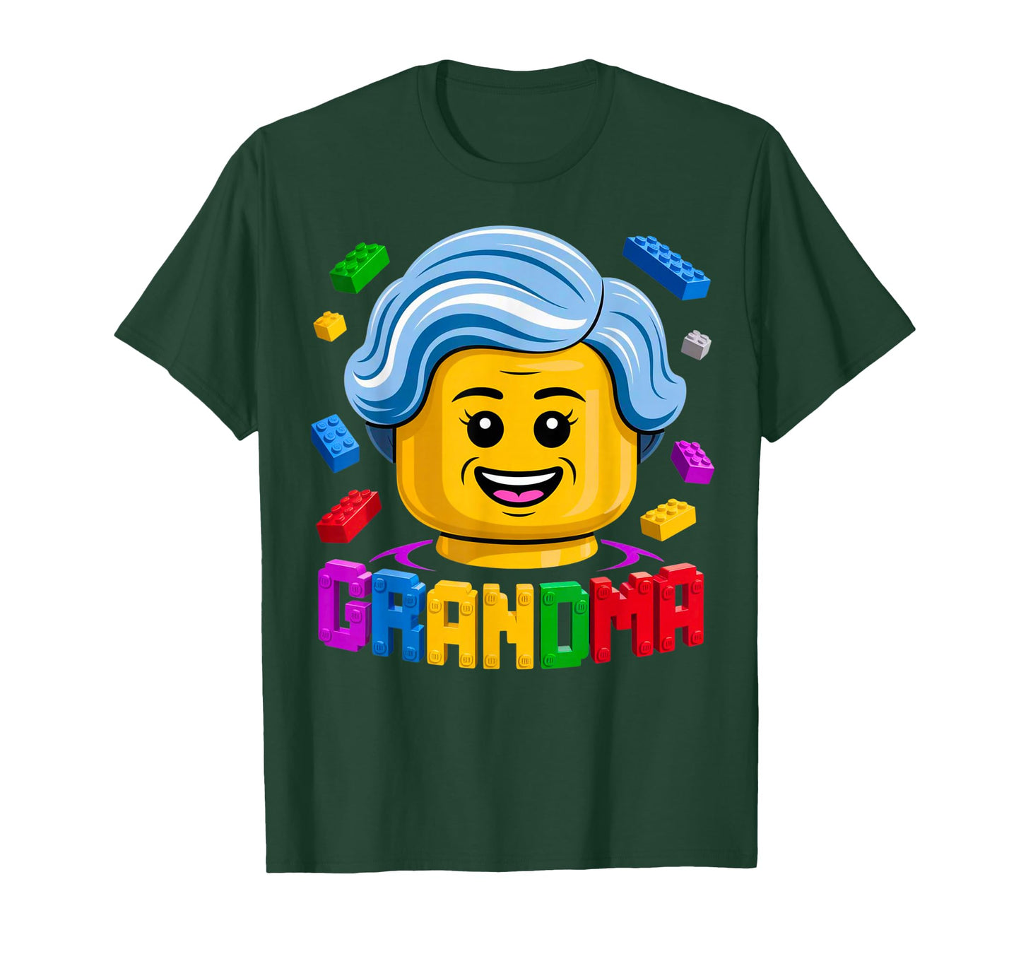 Family Grandma Master Builder Building Brick Blocks Kids T-Shirt