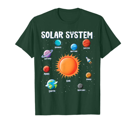 Solar System Planets Science Space Boys Girls Kids T-Shirt