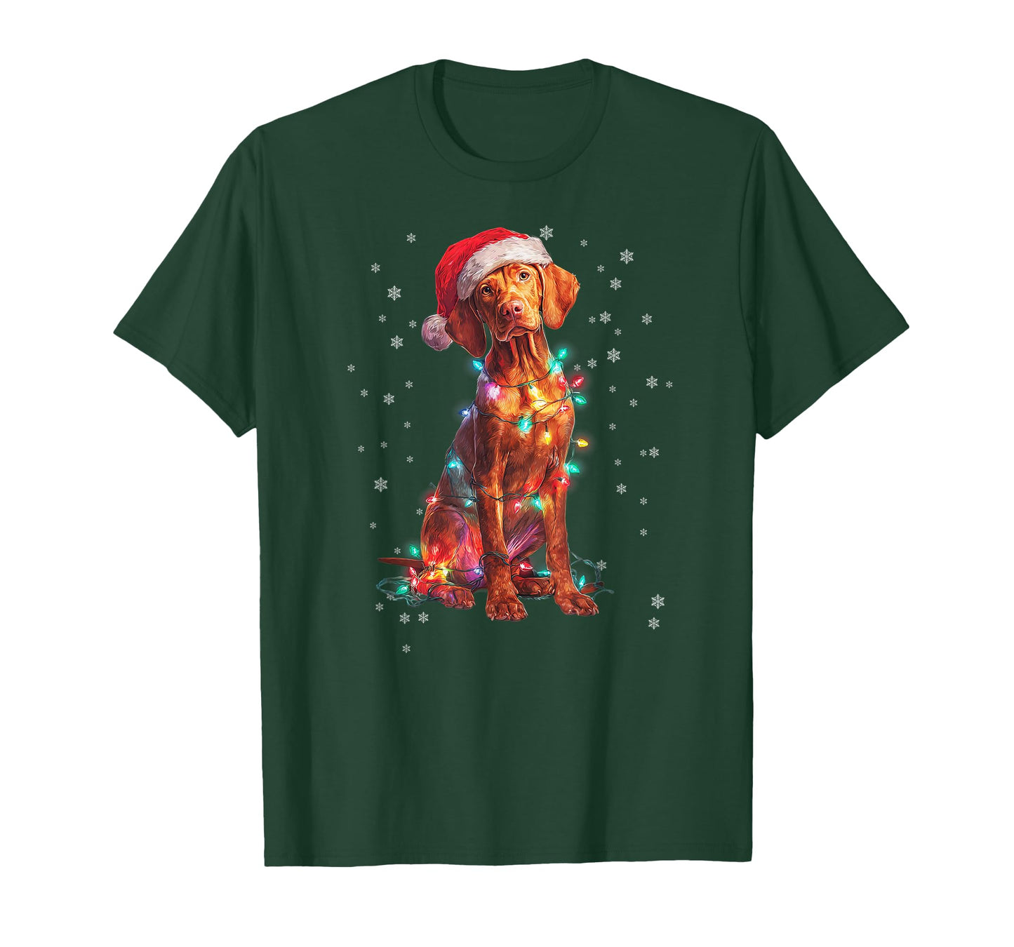 Christmas Dog Vizsla Santa Xmas Women Men Kids T-Shirt