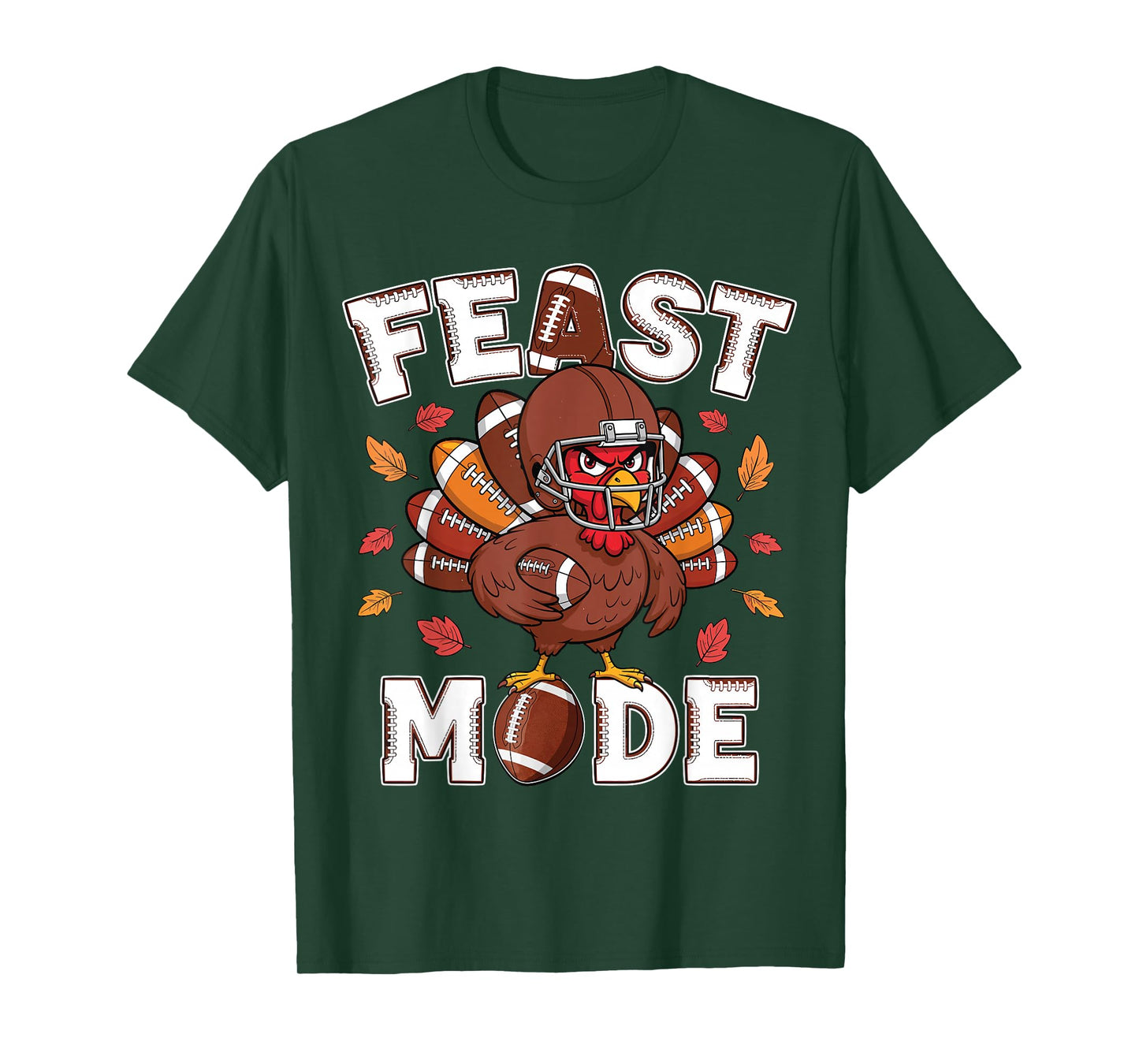 Funny Thanksgiving Feast Mode American Football Turkey Kids T-Shirt