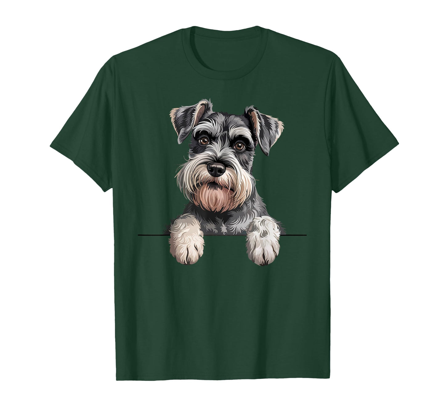 Schnauzer Funny Peeking Pocket Puppy Dog Lover T-Shirt
