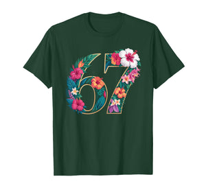 67 Floral Flower Gen 67th Birthday Number 67 T-Shirt