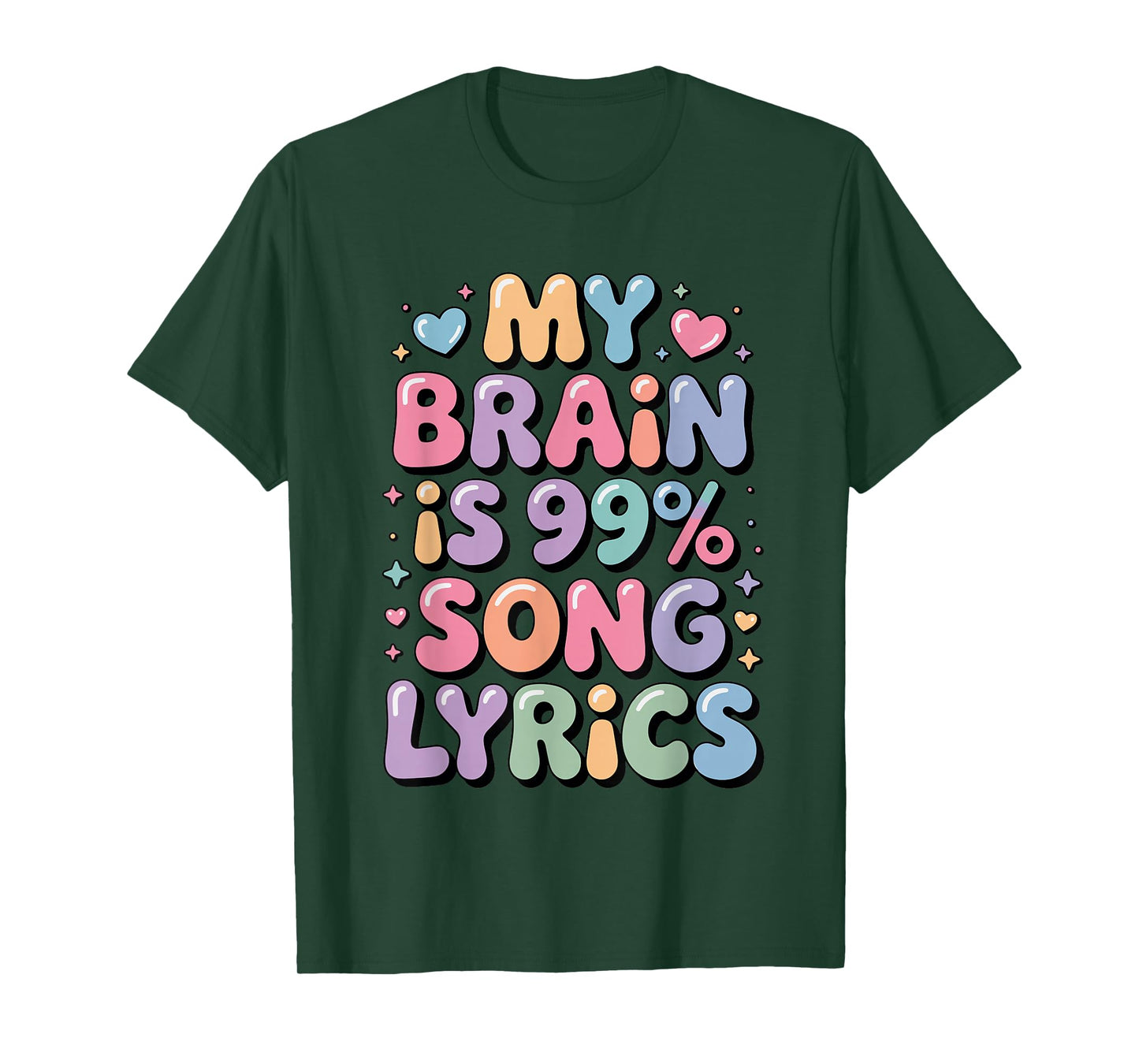 Funny Shirt My Brain is 99% Song Lyrics Pastel Korean Pop T-Shirt