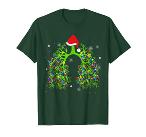 Christmas Nurse Respiratory Therapist Lung Xmas Lights T-Shirt