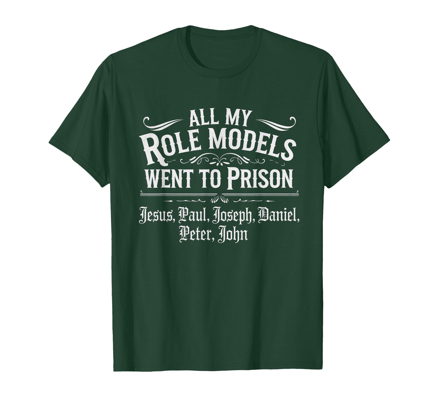 All My Role Models Went to Prison Jesus God Bible Gospel T-Shirt