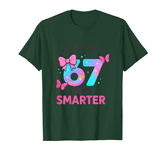Little Miss 67 Days Smarter Kids Girls 100th Day of School T-Shirt