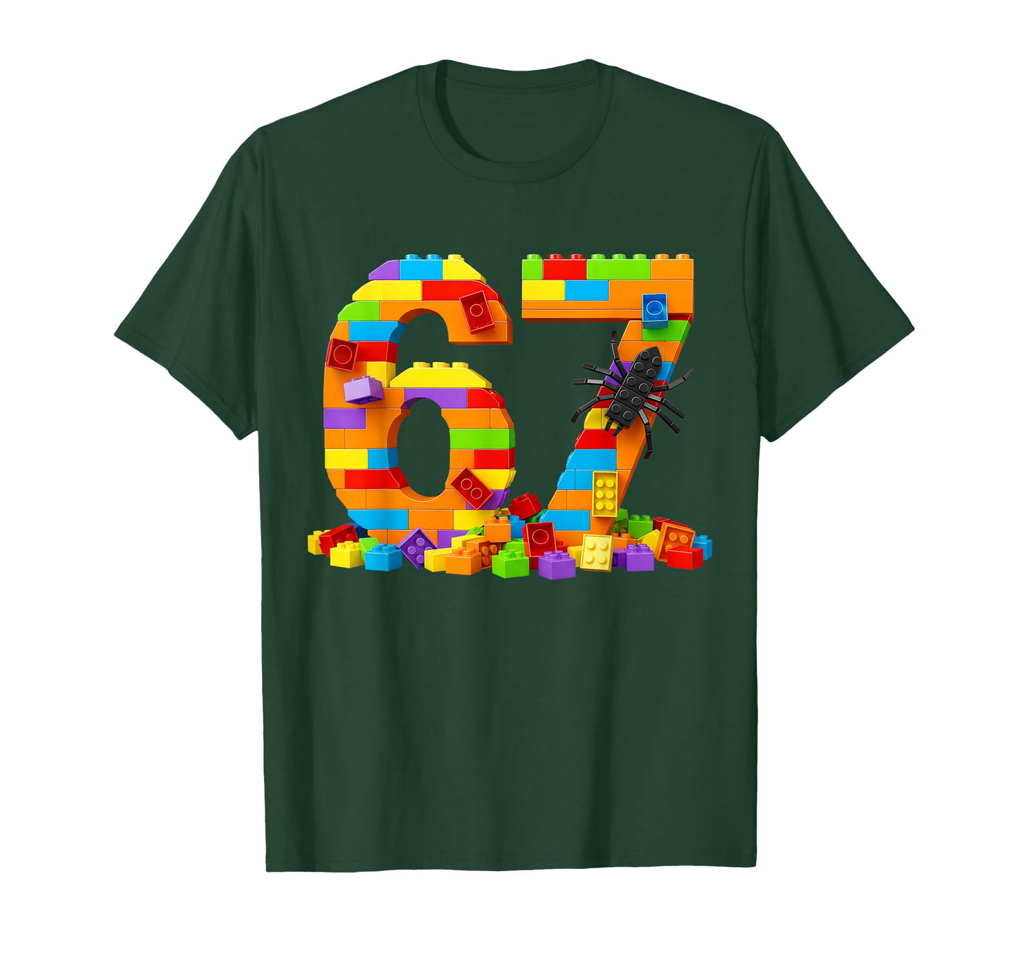 67 Number Meme Six Seven 6 7 Building Blocks Gen Alpha Slang T-Shirt