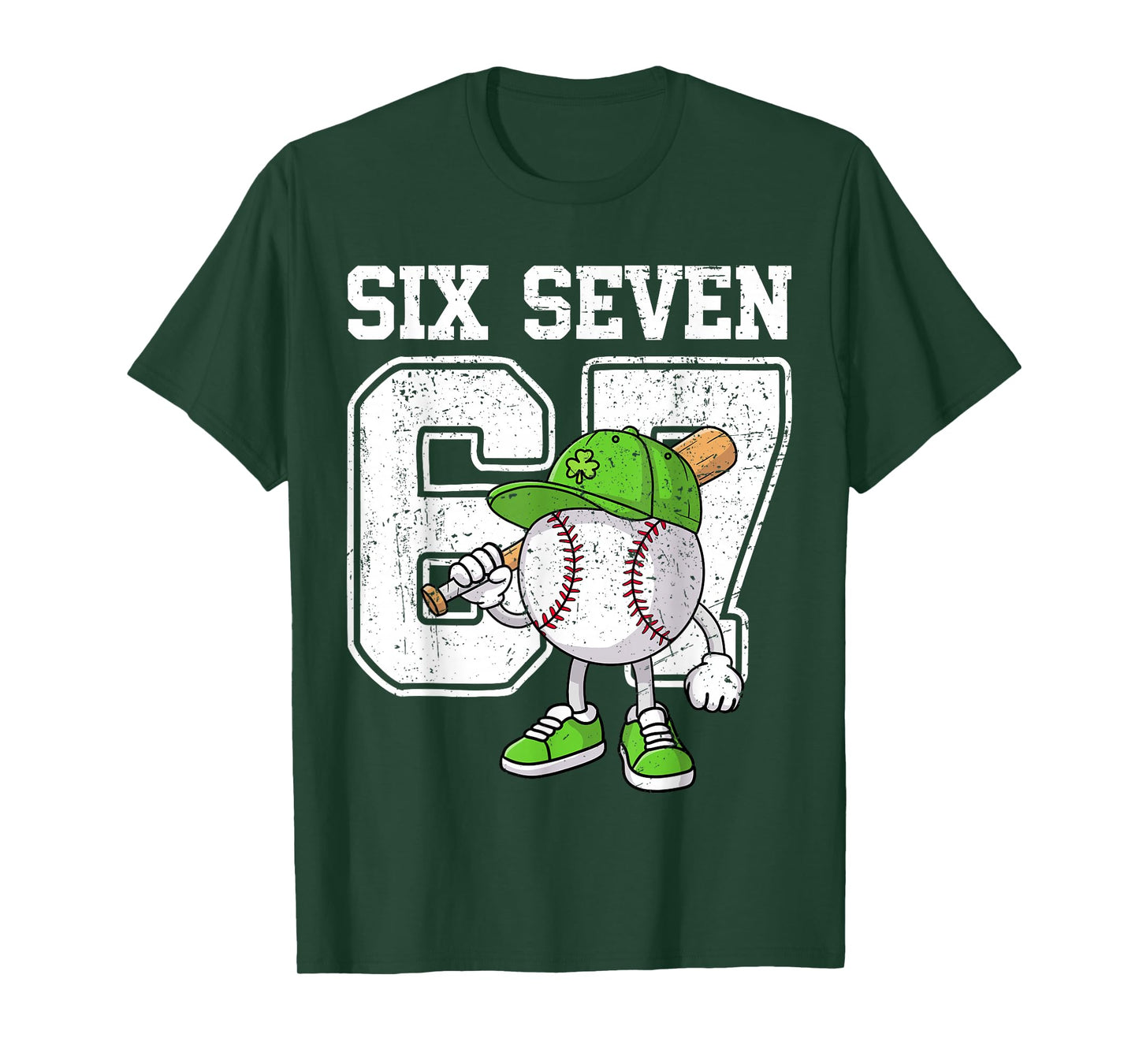 Boys St Patricks Day 67 Six Seven Baseball Ice Cream Drip T-Shirt