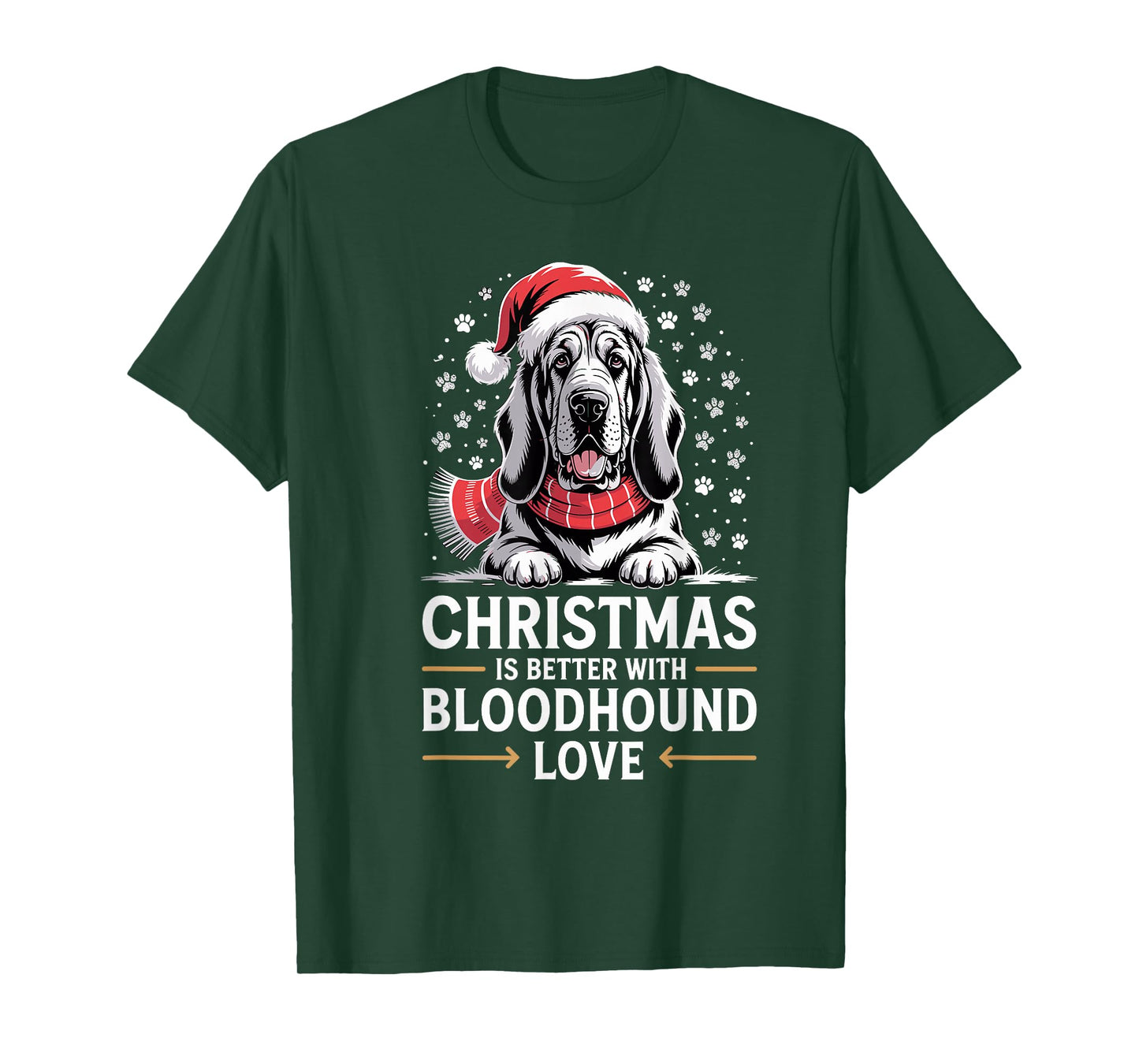 Funny Puppy Dog Christmas is Better with Bloodhound Love T-Shirt
