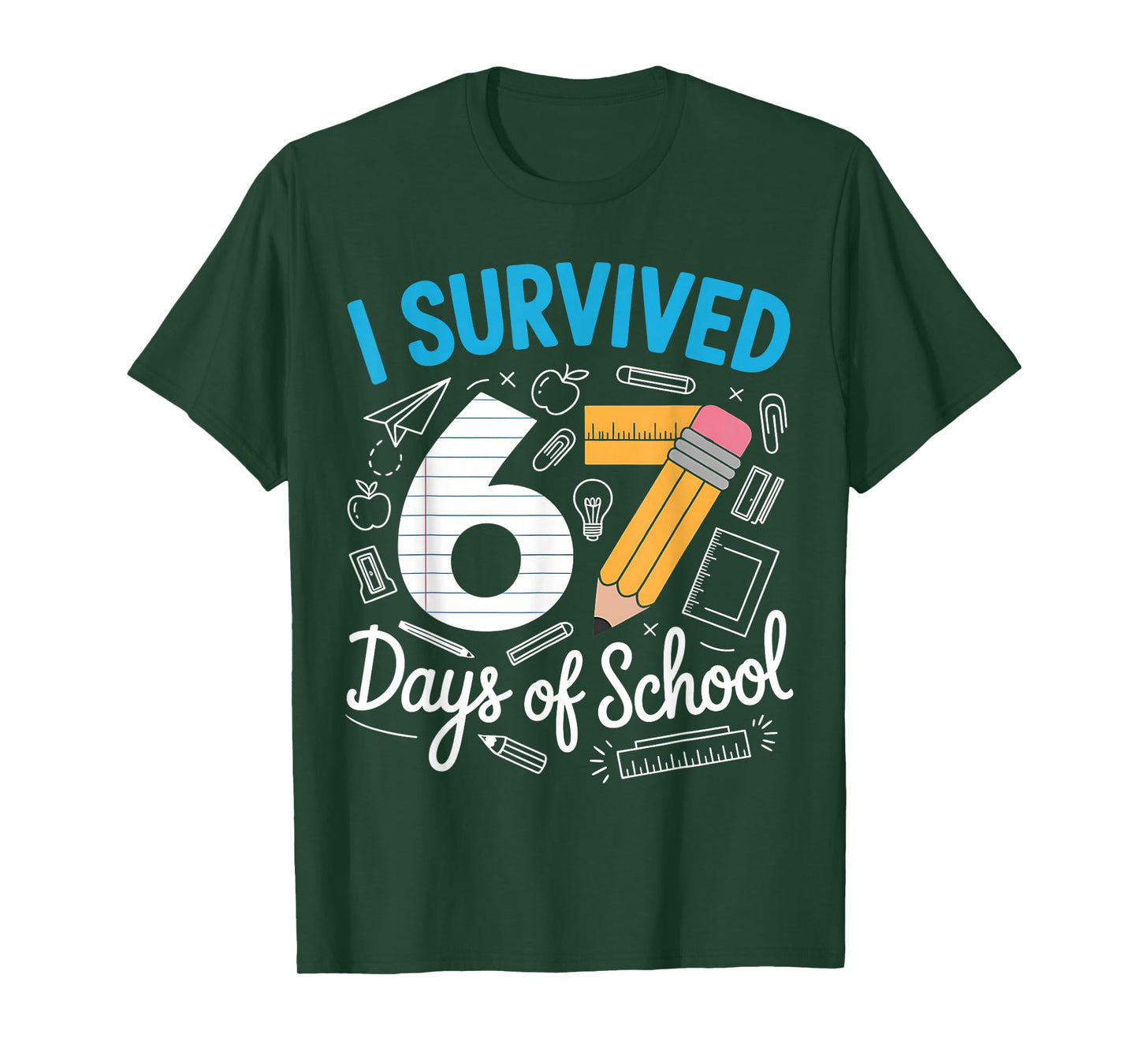 I Survived 67 Days of School Funny Meme Teacher Student T-Shirt