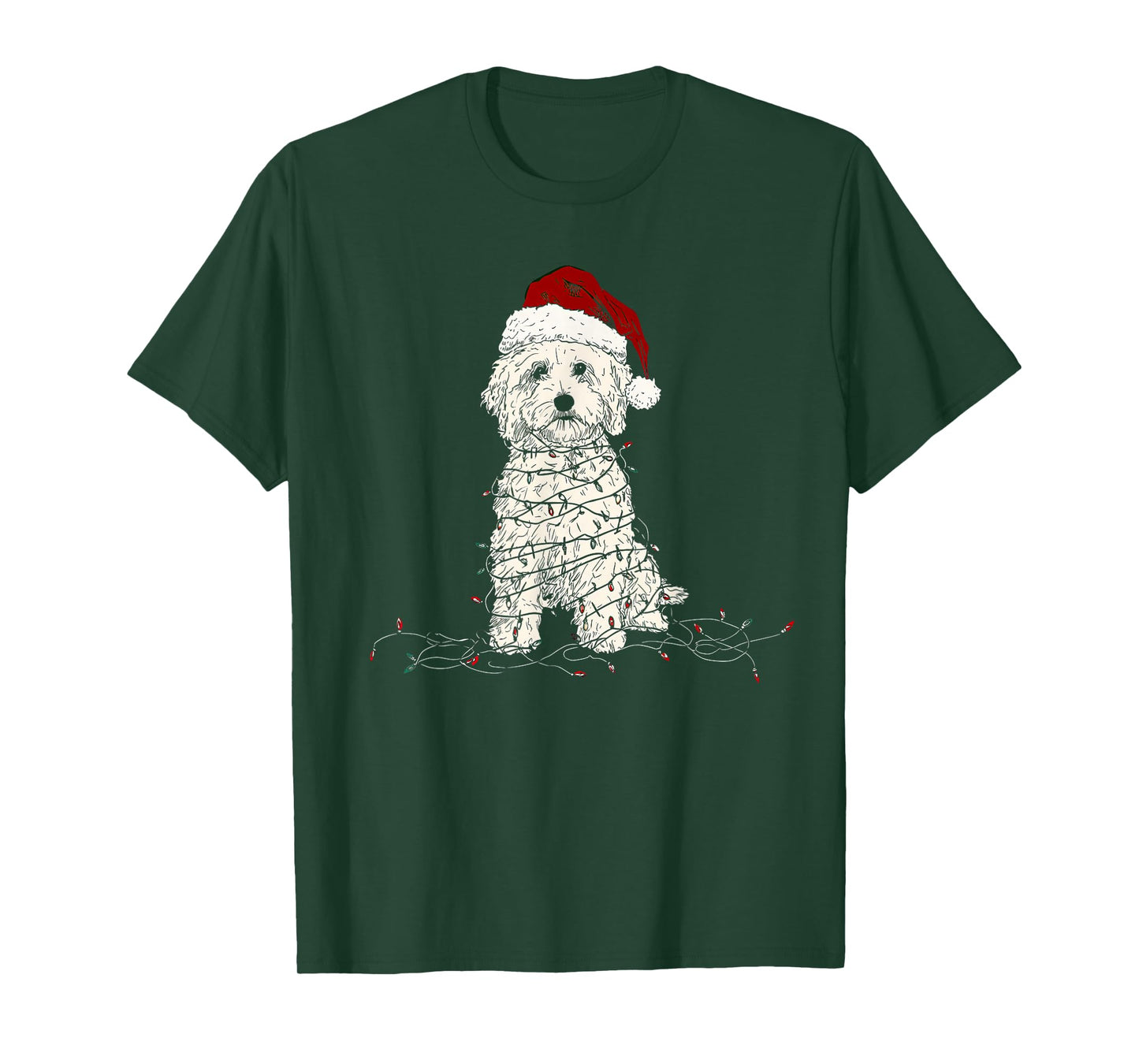 Funny Maltipoo Christmas Graphics Dog Lights Lover T-Shirt