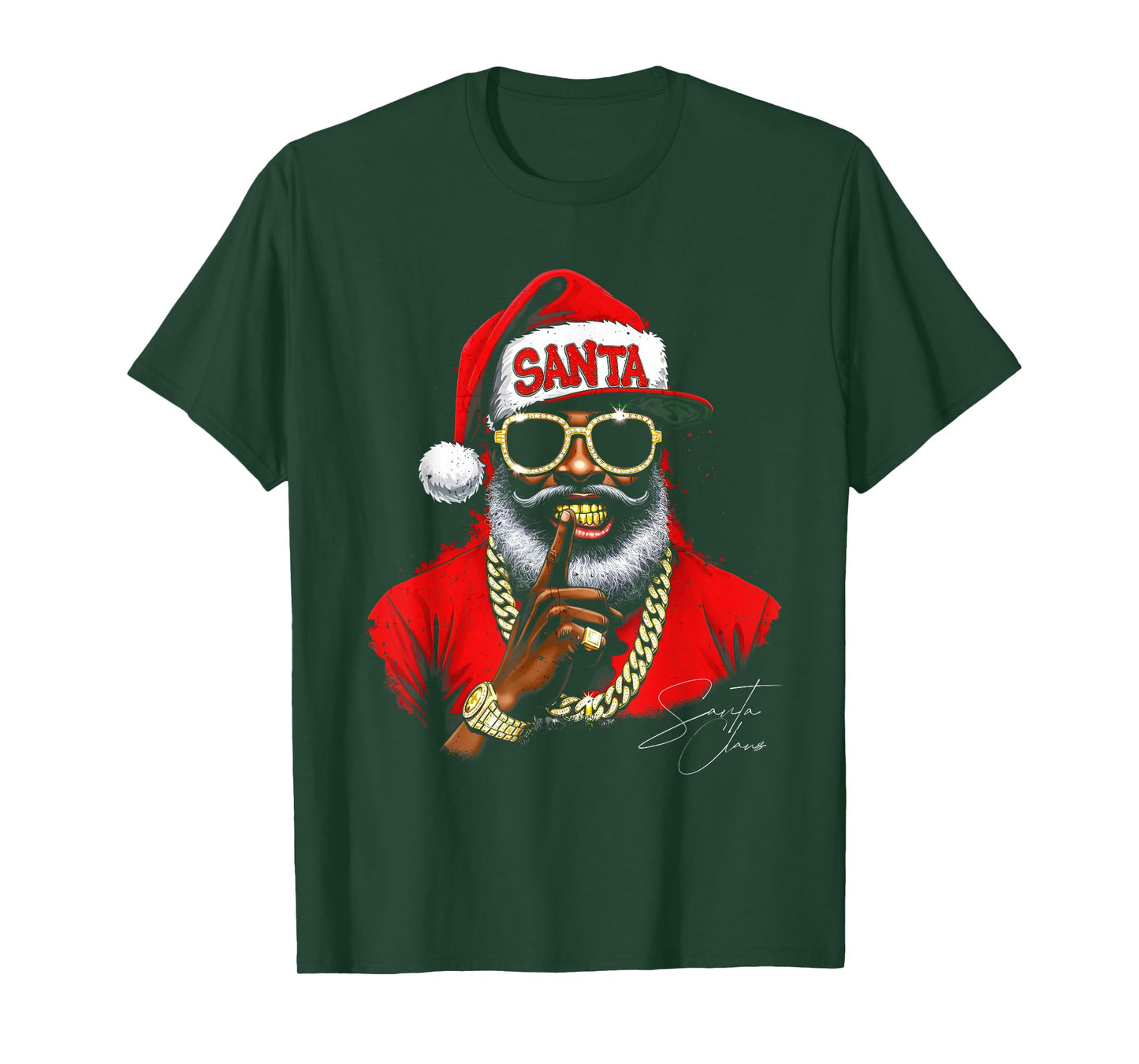 Funny African American Santa Christmas Graphic for Men T-Shirt